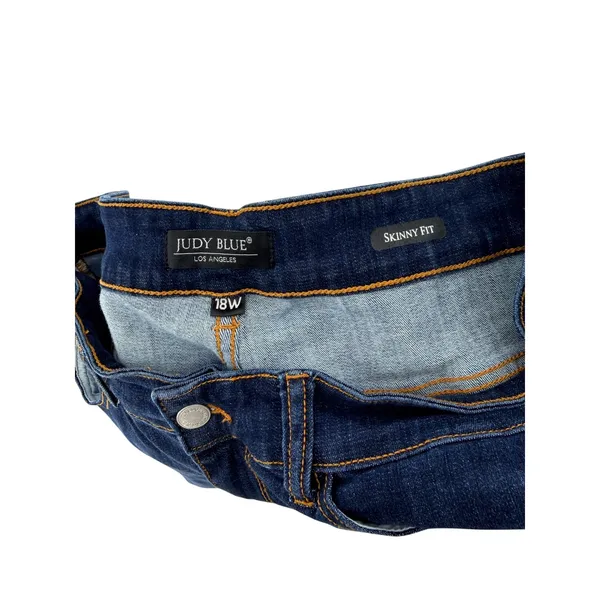 Judy Blue Womens 18W Skinny Fit Dark Wash High Rise Raw Hem Jeans JB82201DK-PL - Image 4