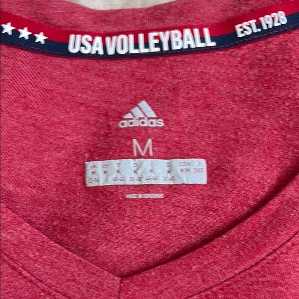 Adidas Red USA Volleyball Tee - Image 2