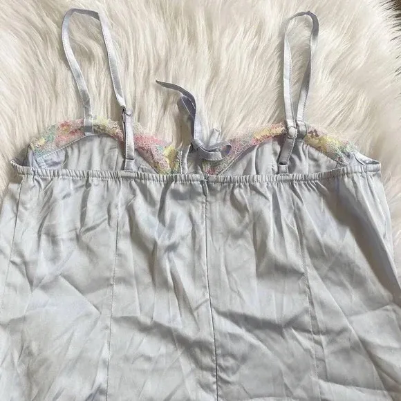 Cider Satin Sweetheart Baby Doll Rainbow Lace Trim Mini Dress Size M NWT - Image 6