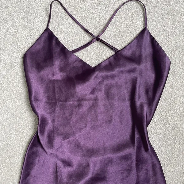 Victoria's Secret Lingerie Nightgown Dress Purple Silky 100% Polyester Size XS - Image 3