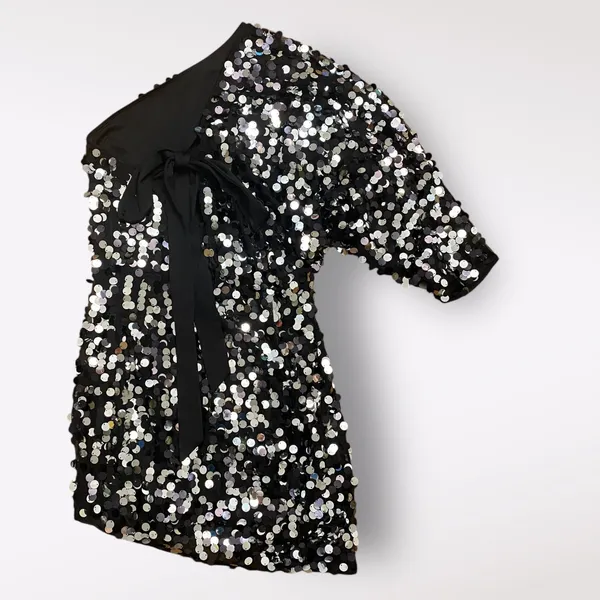 Revolve h:ours Darrell Mini Dress in Black Galaxy‎ Size M - Image 3