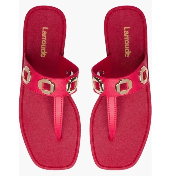 Larroudé Milan Slide‎ Cushioned Sandal (Women), Scarlett Red, Size 8/9, NWT - Image 15