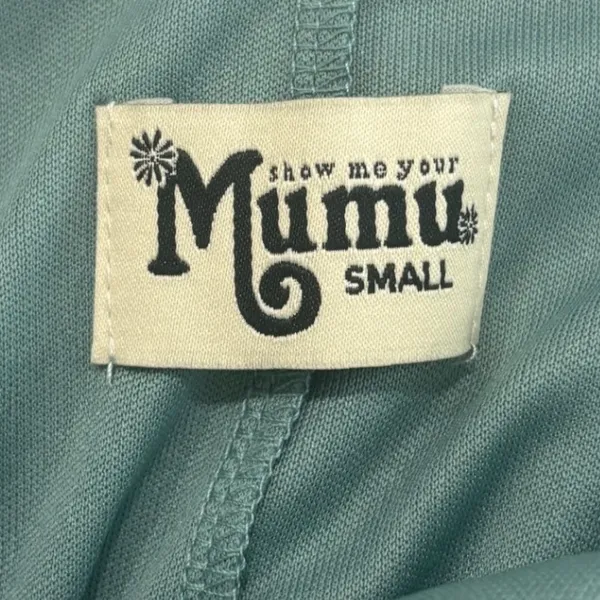 Show Me Your Mumu Kendall Maxi Dress Sage Green V-Back Size Small - Image 4