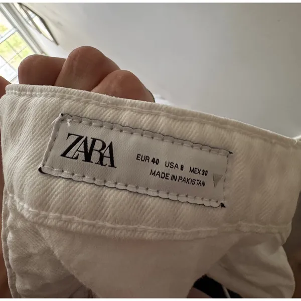 NWOT Zara White Wide Leg Pants Knee Slits‎ - Image 5