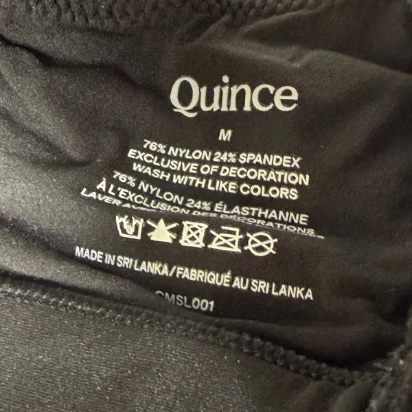Quince Women Black Nylon Spandex Stretch Scoop Neck Bralette MSL001 Medium NWOT - Image 2