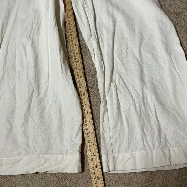 House of‎ Harlow 1960 Old Money Linen Blend Wide Leg Pleated Pants Size M - Image 8