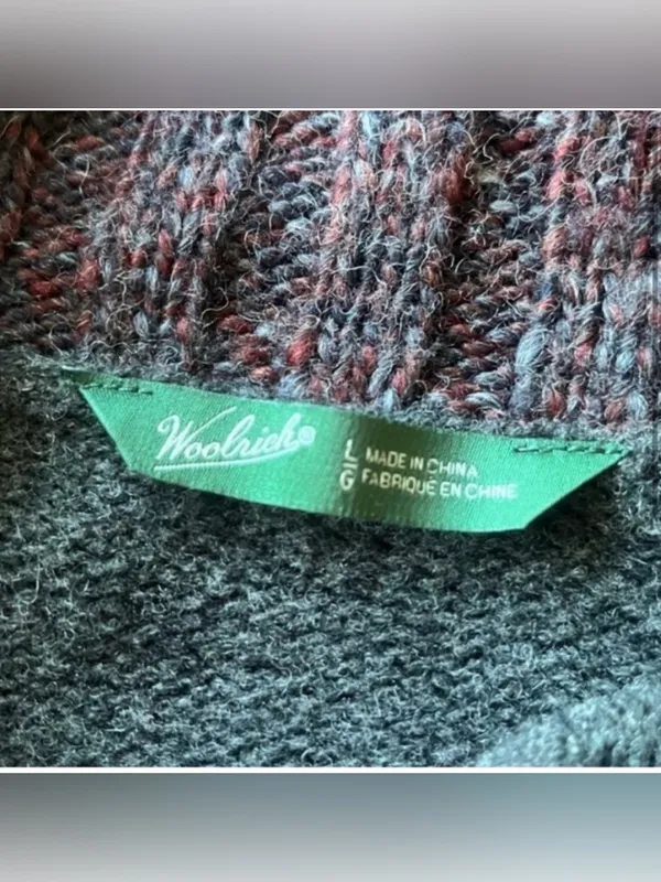 Woolrich Lambswool Cardigan Sweater Large Kendal Creek - Image 3
