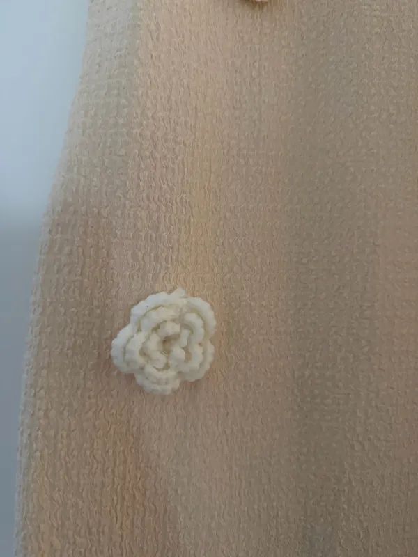 Midi White 3D Flower Dress - Image 3