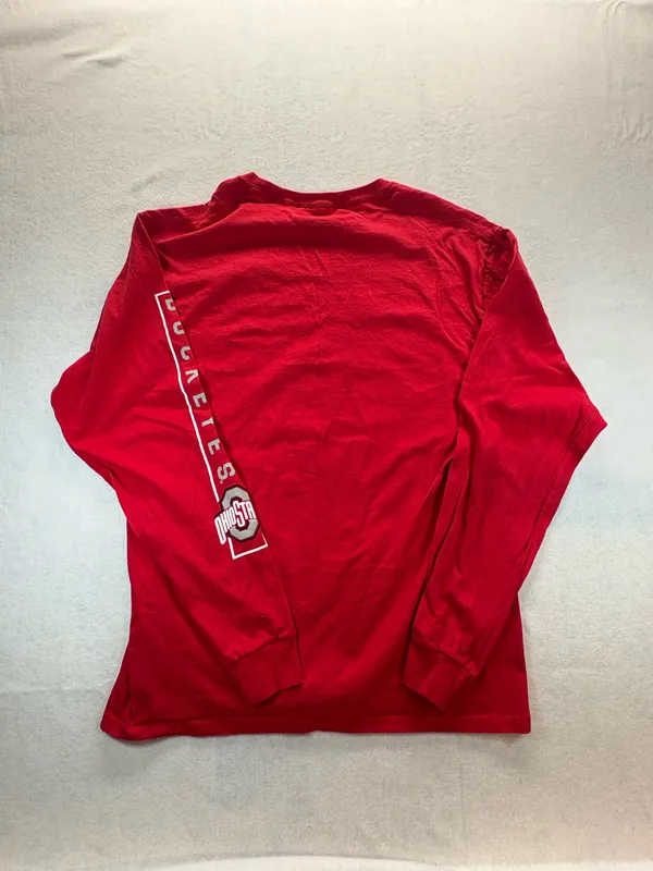 Ohio State Buckeyes Long Sleeve Shirt Mens Large Red ProEdge OSU Graphic Tee - Image 7