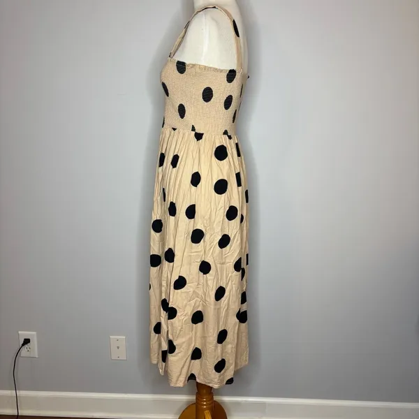 Blu Pepper - Tan Dress w/Black Polka Dots - Image 4