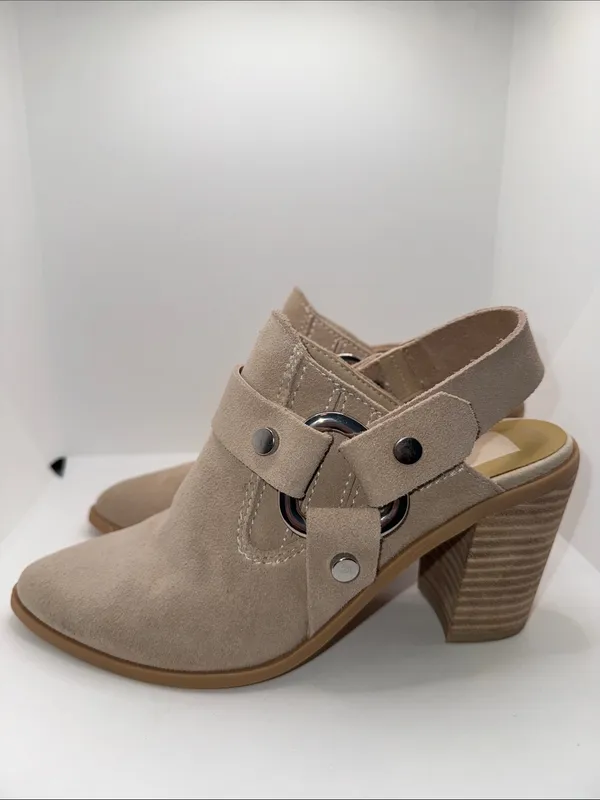 Dolce Vita Rango Heeled Mules Tan Suede Women’s 6 - Image 2