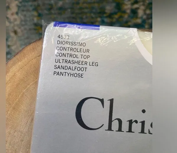 Christian Dior Vintage alabaster control top ultra sheer sandalfoot pantyhose - Image 2
