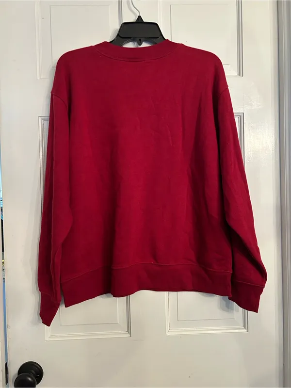Universal Thread Red Crewneck Sweatshirt with 'Sleigh' Script large - Image 2