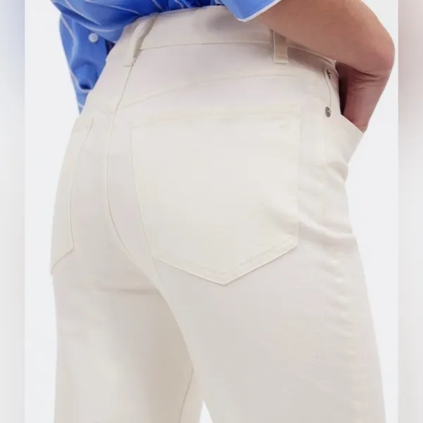 Madewell The '90s Straight‎ Crop Jeans Raw Hem in Tile White Size 23 NWT - Image 6