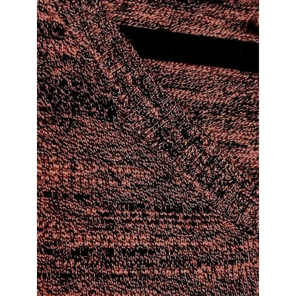 LOGO By Lori Goldstein Tunic Sweater L Heathered Red‎ Black Pockets Cozy Warm Cabin - Image 14