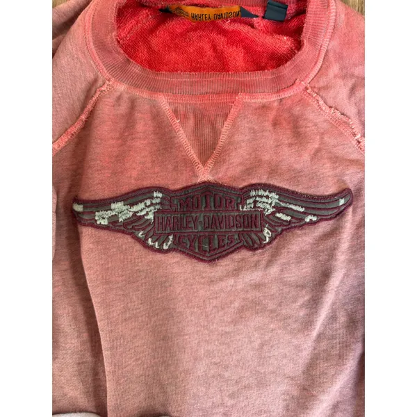 Harley-Davidson‎ Small Red Ombre Long Sleeve Embroidered Logo Pullover Shirt - Image 3