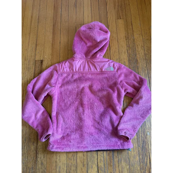 The North Face Jacket Womens Small Pink Soft Fleece Hooded Full Zip Outdoor - Image 9