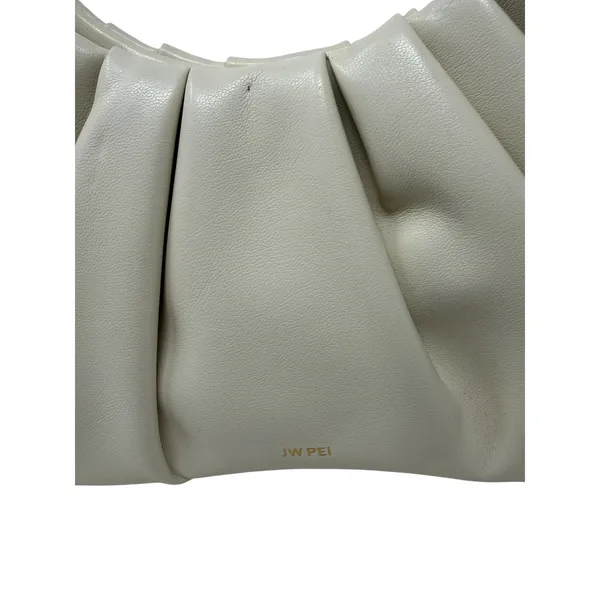 JW PEI Gabbi Ruched Hobo Handbag Ivory Vegan Leather Croissant Shoulder Bag - Image 2