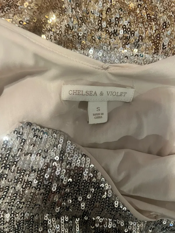 Silver gold ombré cocktail evening dress - Image 5