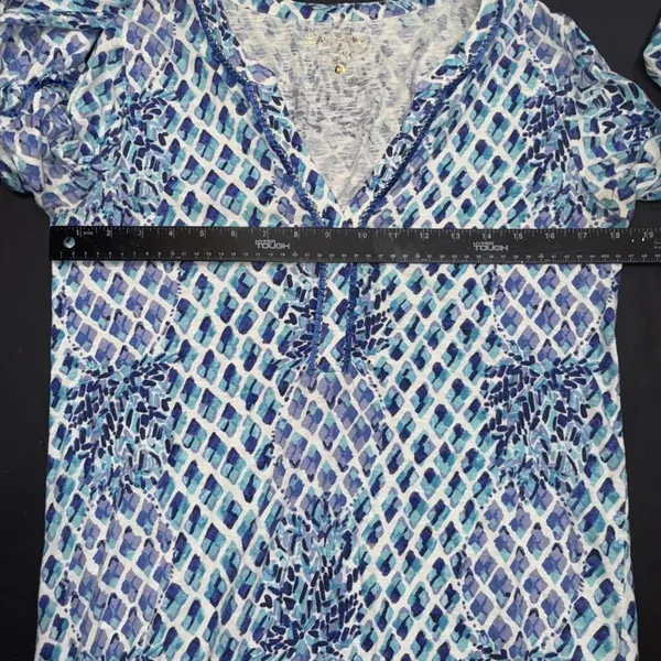 Lilly Pulitzer Fringe Pineapple Preppy Beach Puff Sleeve Designer Mini Dress Med - Image 8