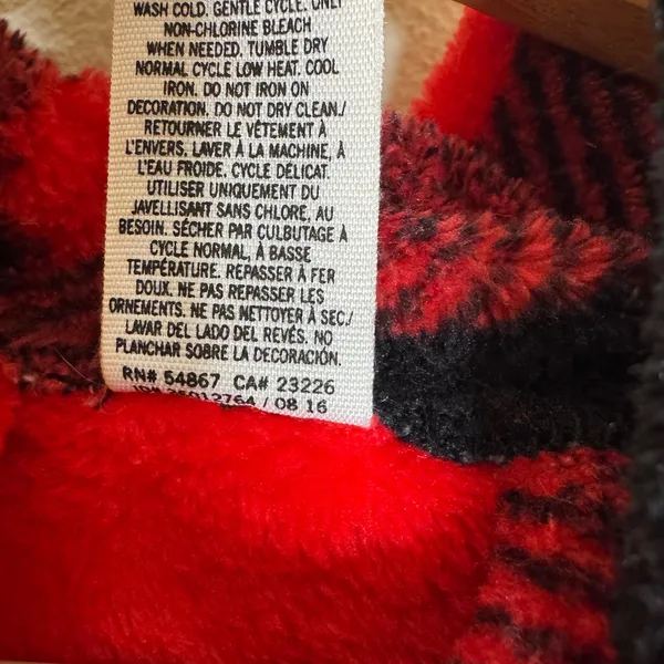 PINK Victoria's Secret Women's Buffalo Plaid Hooded Sequin plush Robe y2k XS/S - Image 7