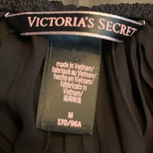 Victoria’s Secret Black Lace Satin Bow Babydoll Slip Dress Y2K Lingerie Flowy M - Image 4