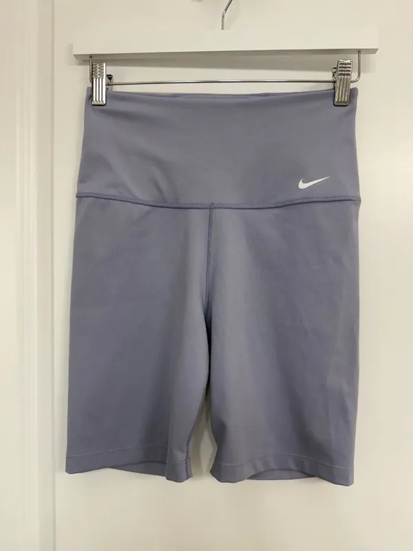 Nike One Dri-FIT High Waisted Biker Shorts Blue Gray Women’s Small - Image 3