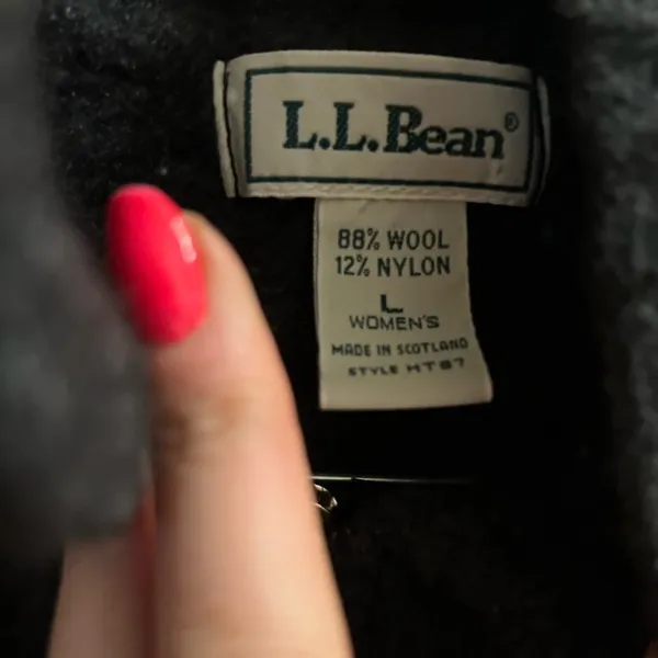 Wool Cropped Coat Gray Size L - Image 2