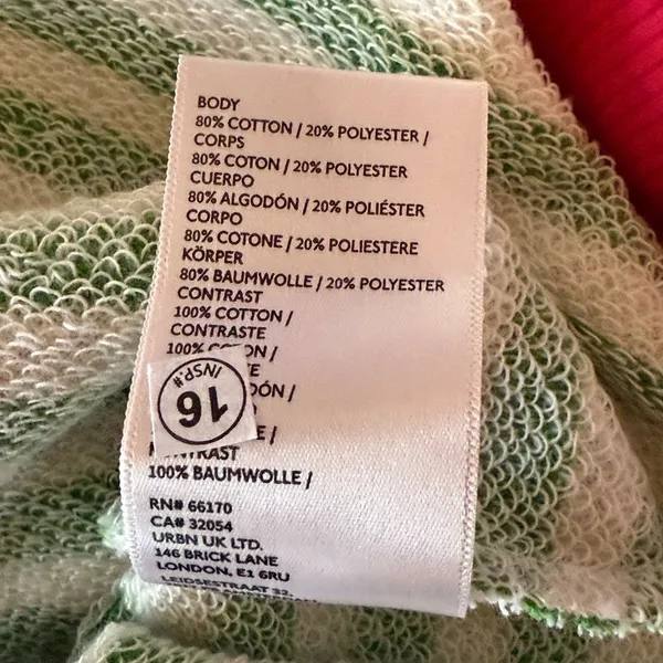 FREE PEOPLE Classic Striped Oversized Crewneck Pink Clover Combo Size M - Image 11