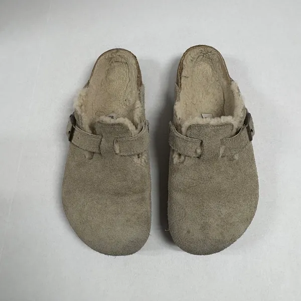 Birkenstock Boston Shearling Suede Leather - Taupe -‎ Size 40. - Image 5