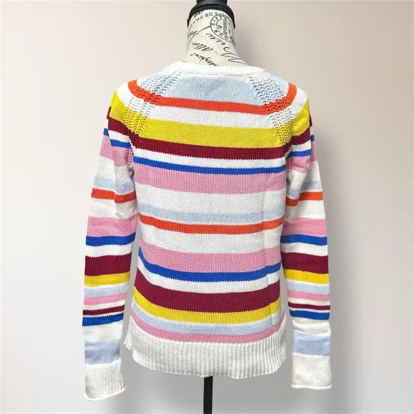 GAP Womens‎ XS Multicolor Stripe Cotton Knit Crewneck Sweater Pullover Preppy - Image 5