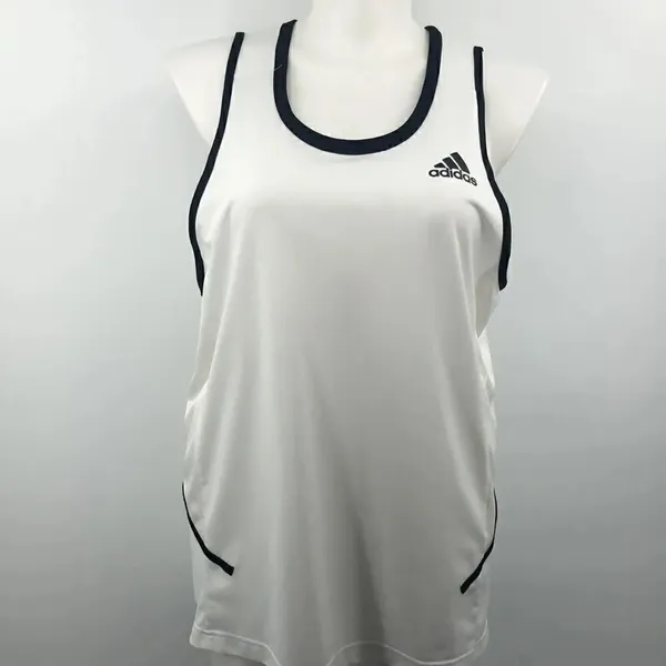 Adidas white with black trim tank - Image 2