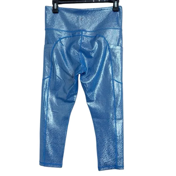 ZYIA Active Blue Mermaid Light n Tight Hi-Rise Capri Leggings size 8-10 - Image 2
