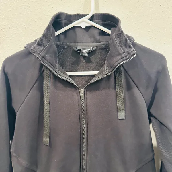 Athleta Black Full Zip Hoodie Jacket Athletic Workout Athleisure Size S - Image 2