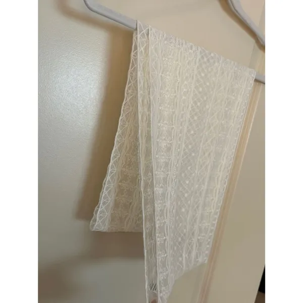 Off white lace infinity scarf one size - Image 2