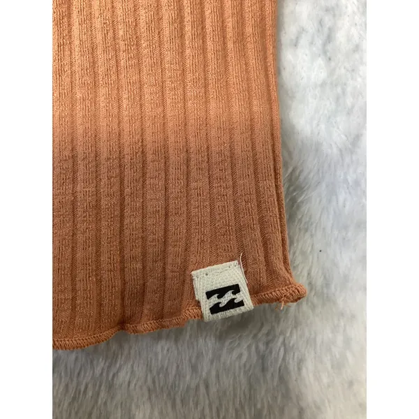 Billabong Womens Ribbed Tank Top Terracotta Orange Lettuce Hem Size M NWOT - Image 3