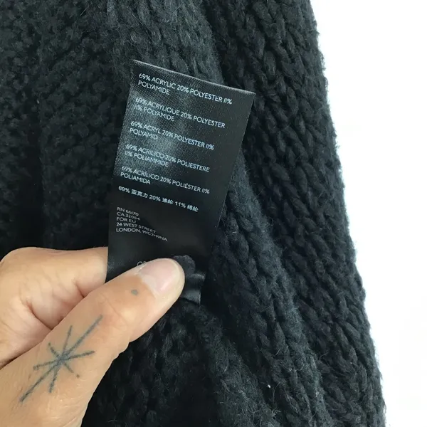 Urban Outfitters Black Oversized Cable Knit Cardigan Sweater - Image 6
