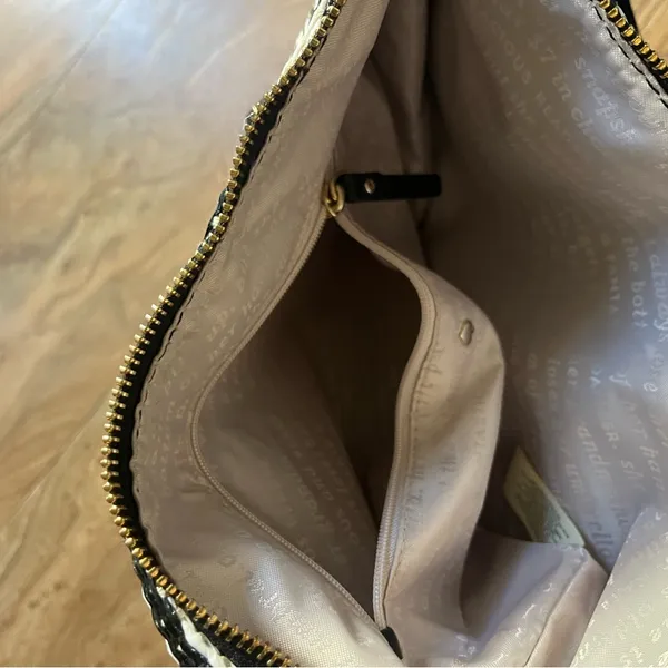 kate spade Black and White Woven Shoulder Bag - Image 8