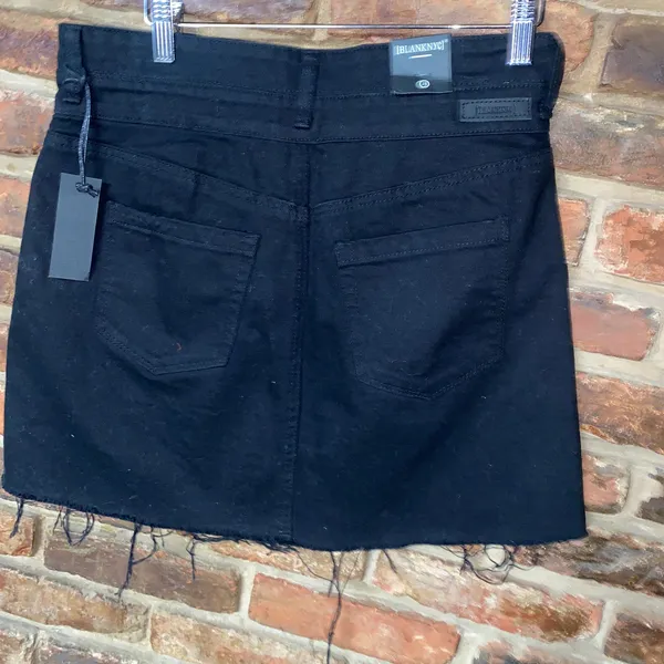 NWT BLANKNYC Black Wash Denim Night Stroll Jean Mini Skirt Women's Size 28 - Image 7
