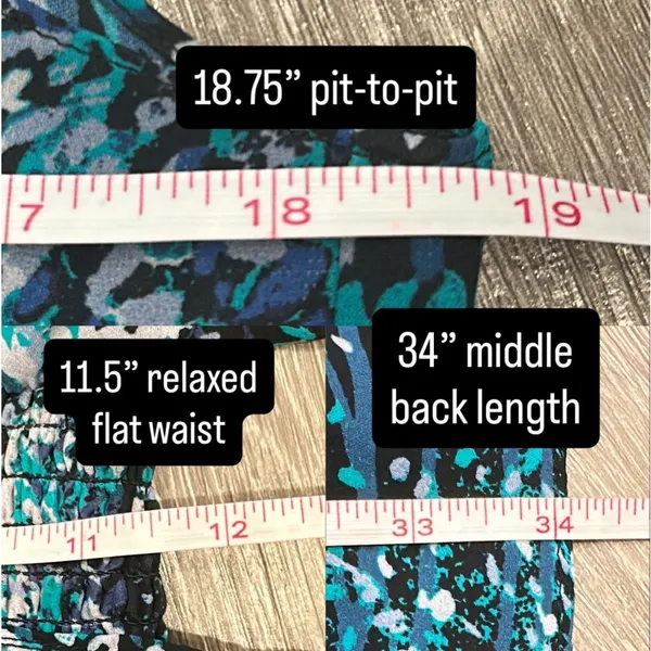 Ramy Brook Teal Printed‎ Paris Silk Mini Drop Waist Sleeveless Blouson Dress XS - Image 9