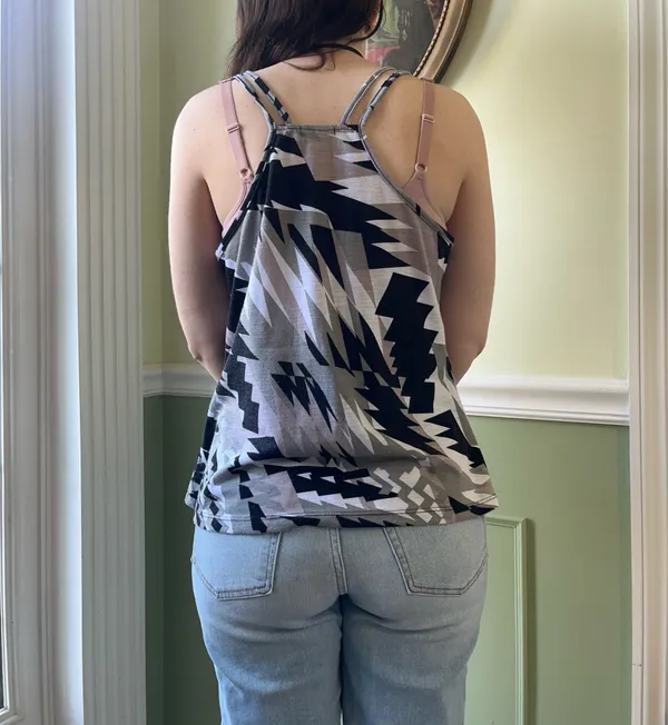 Lily Rose tribal black and gray tank top - Image 2