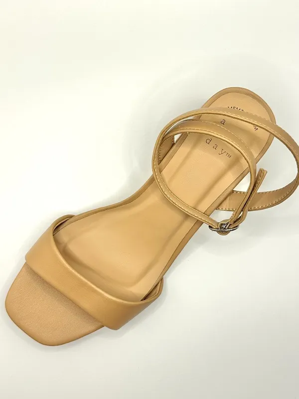 A New Day Shannon Tan Nude Flare Block Heel Sandals Ankle Strap Memory Foam 6.5W - Image 7