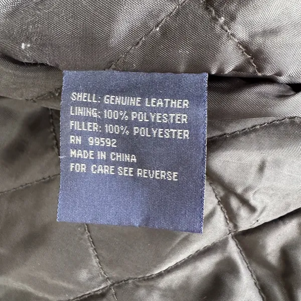 Vintage Rainforest Black Leather Jacket Quilted Lining Buckle Details Medium - Image 6