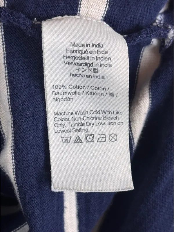 Madewell Rugby Polo Tee Navy White Stripe Oversized Coastal Preppy Size S - Image 8