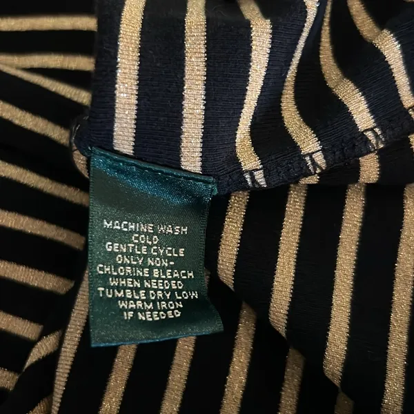 Ralph Lauren Size M Striped Squared Boatneck Long Sleeve Top - Image 12