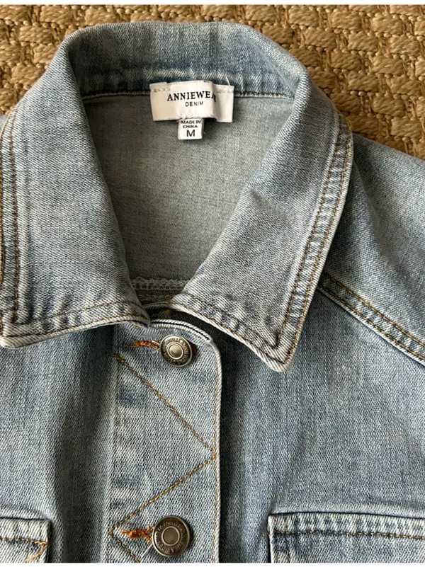 Anniewear Denim Button Down Jean Vest Blue Size M - Image 2