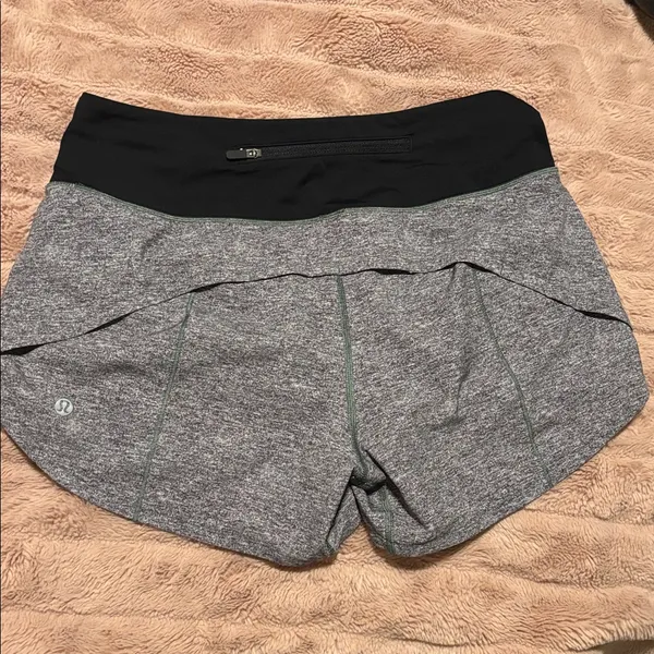 Lululemon Black & Gray Speed Up Shorts - Image 3