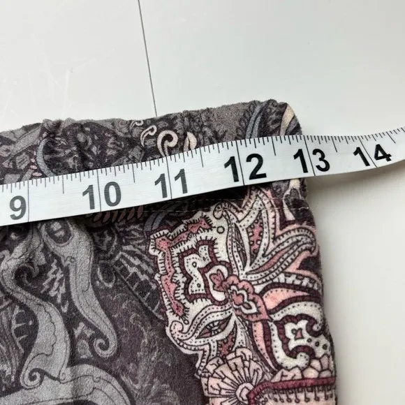 Windsor Strapless Midi Dress Small Boho Paisley Print Suede Effect Y2K 90s USA - Image 10