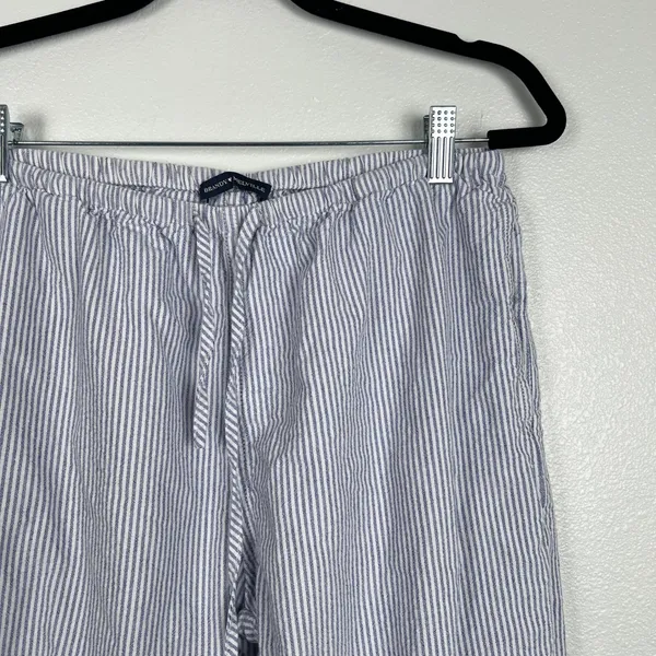 Brandy Melville Women's‎ Striped Cotton Pants Blue - Image 2