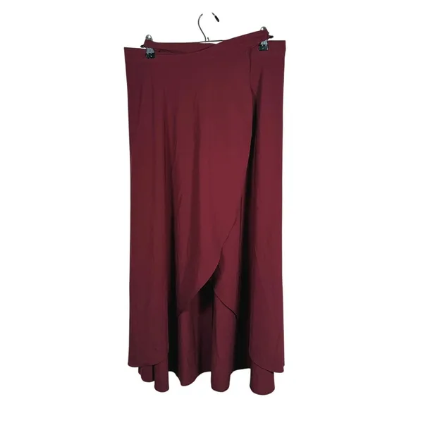 Halara Breezeful High Waisted Convertible Midi Skirt Dress Size Large Burgundy - Image 4